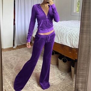 Purple Velour Tracksuit Set